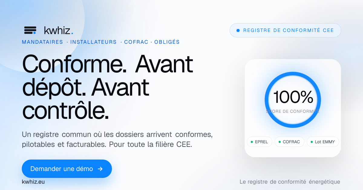 Kwhiz, le registre de conformité CEE