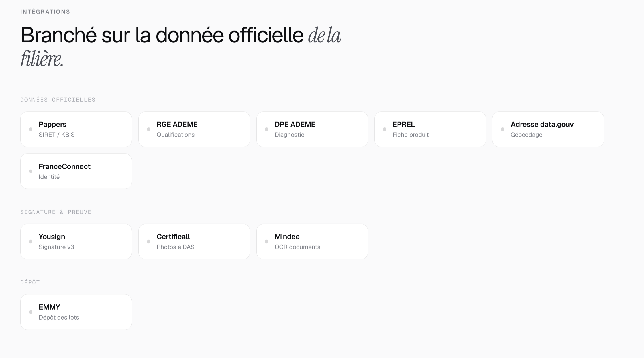 Intégrations de la filière CEE dans Kwhiz